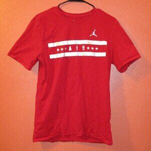 Jordan Air Woman Medium Red Silver Basketball Outdoors Short Sleeve Shirt